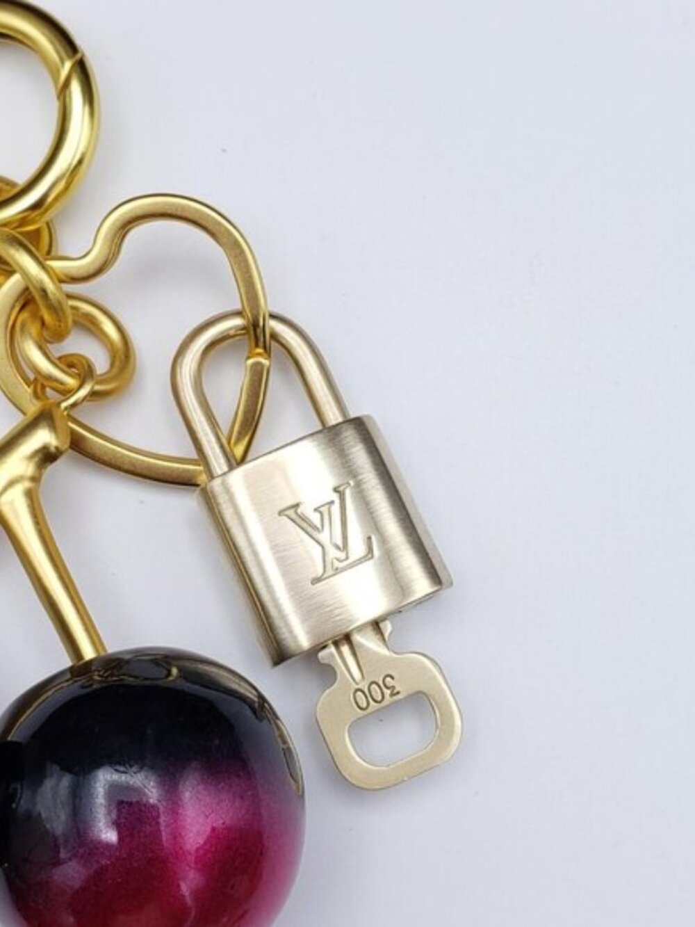 Authentic Louis Vuitton Padlock & Key Gold ✨Unbranded Bag Charm Keychain - Picture 5 of 13